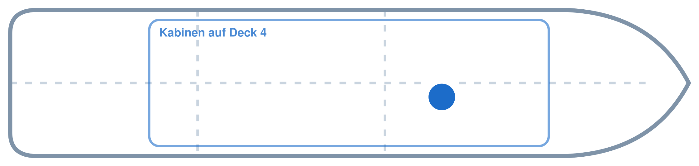Lage der Kabine an Bord der AIDAnova: Mittschiffs, Steuerbord