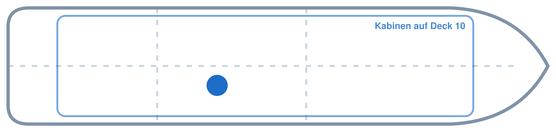 Lage der Kabine an Bord der AIDAperla: Mittschiffs, Steuerbord