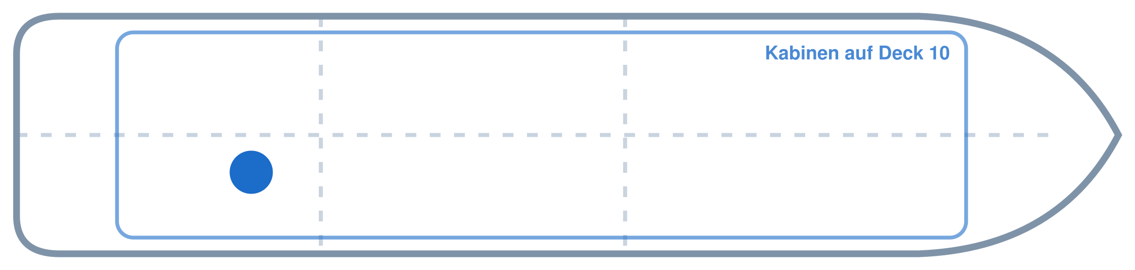 Lage der Kabine an Bord der AIDAperla: Hinten, Steuerbord