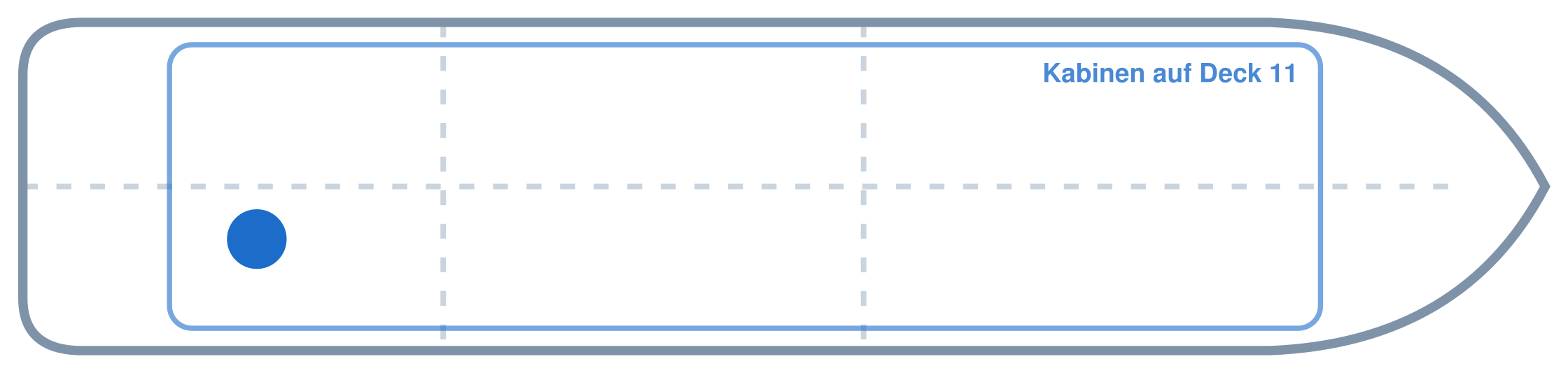 Lage der Kabine an Bord der AIDAperla: Hinten, Steuerbord