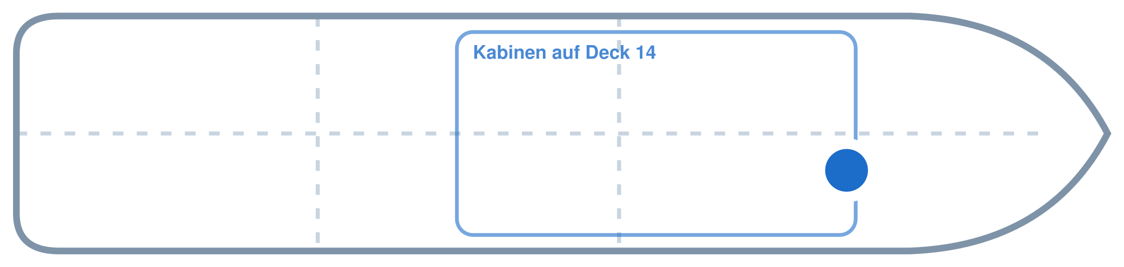 Lage der Kabine an Bord der AIDAperla: Vorne, Steuerbord