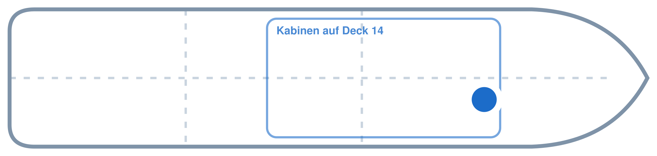 Lage der Kabine an Bord der AIDAperla: Vorne, Steuerbord