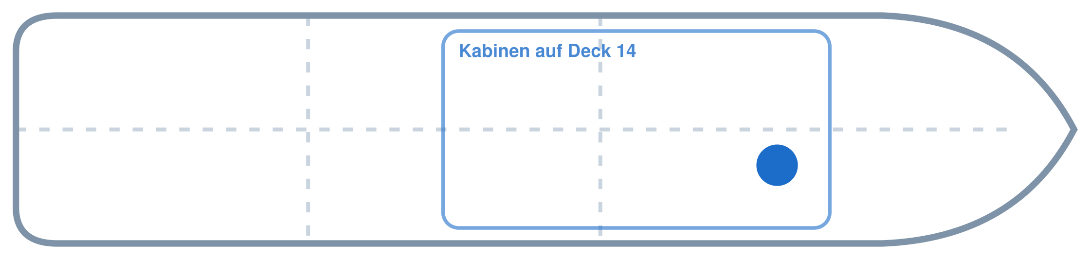 Lage der Kabine an Bord der AIDAperla: Vorne, Steuerbord