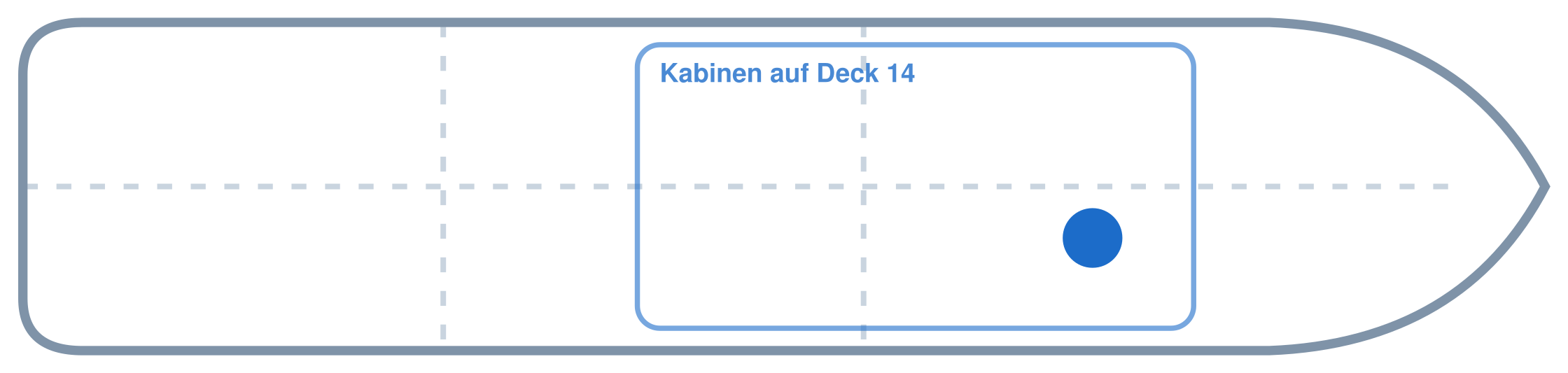 Lage der Kabine an Bord der AIDAperla: Vorne, Steuerbord
