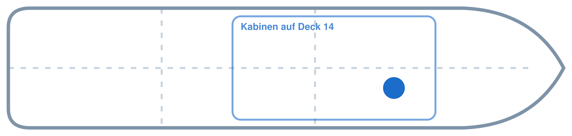 Lage der Kabine an Bord der AIDAperla: Vorne, Steuerbord