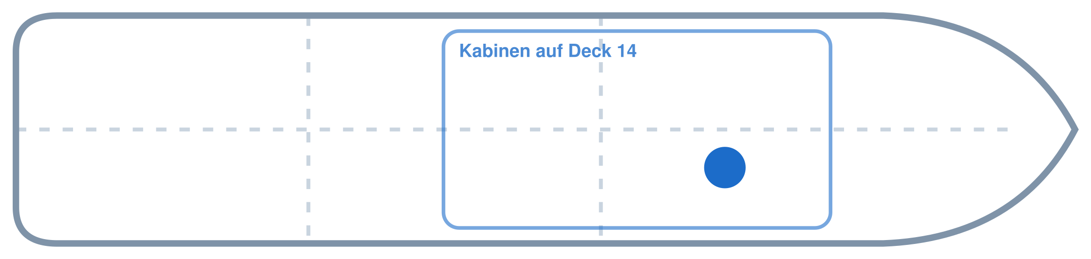 Lage der Kabine an Bord der AIDAperla: Vorne, Steuerbord