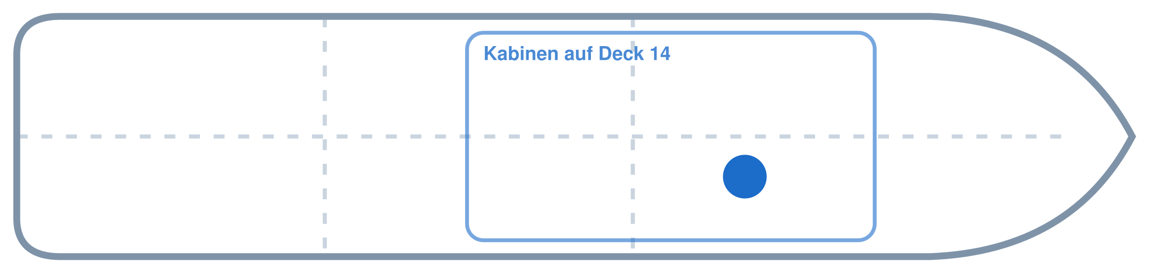 Lage der Kabine an Bord der AIDAperla: Mittschiffs, Steuerbord