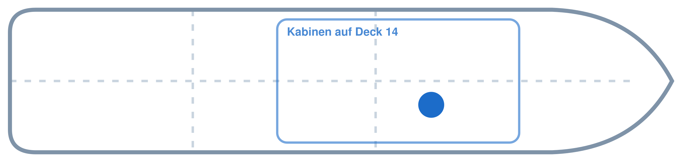 Lage der Kabine an Bord der AIDAperla: Mittschiffs, Steuerbord
