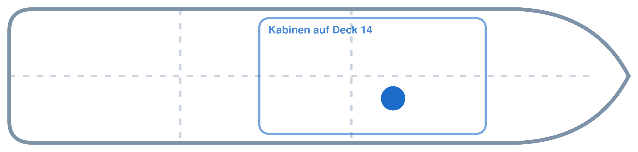 Lage der Kabine an Bord der AIDAperla: Mittschiffs, Steuerbord