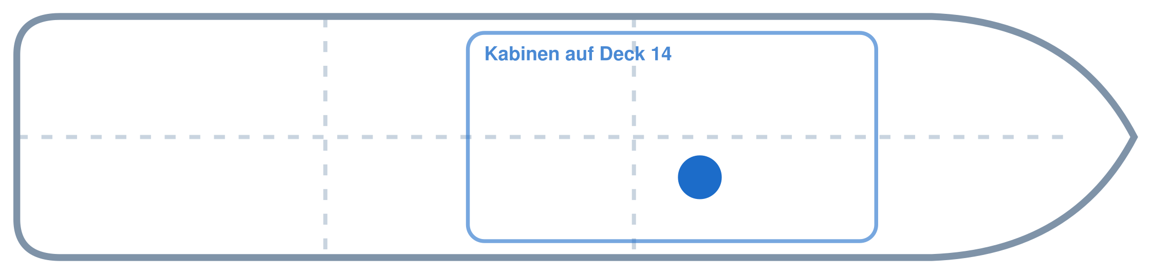 Lage der Kabine an Bord der AIDAperla: Mittschiffs, Steuerbord