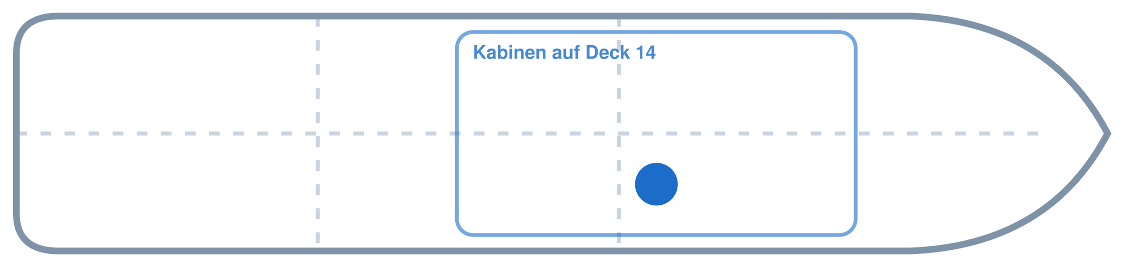 Lage der Kabine an Bord der AIDAperla: Mittschiffs, Steuerbord