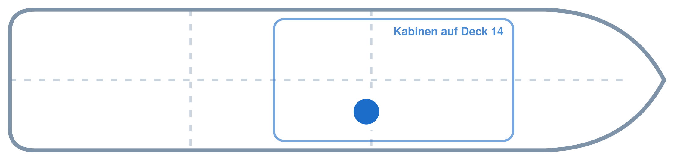 Lage der Kabine an Bord der AIDAperla: Mittschiffs, Steuerbord