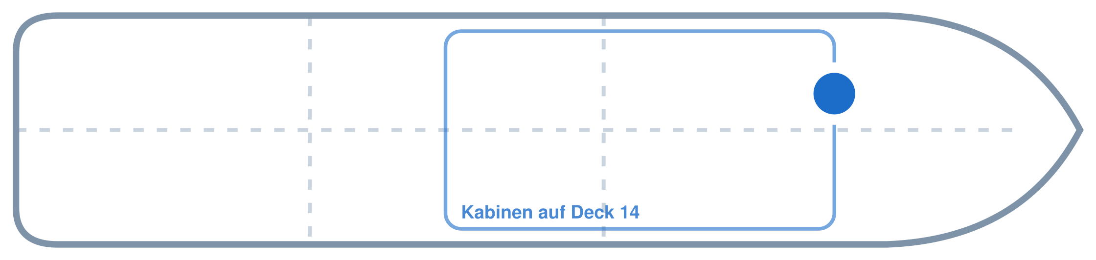 Lage der Kabine an Bord der AIDAperla: Vorne, Backbord