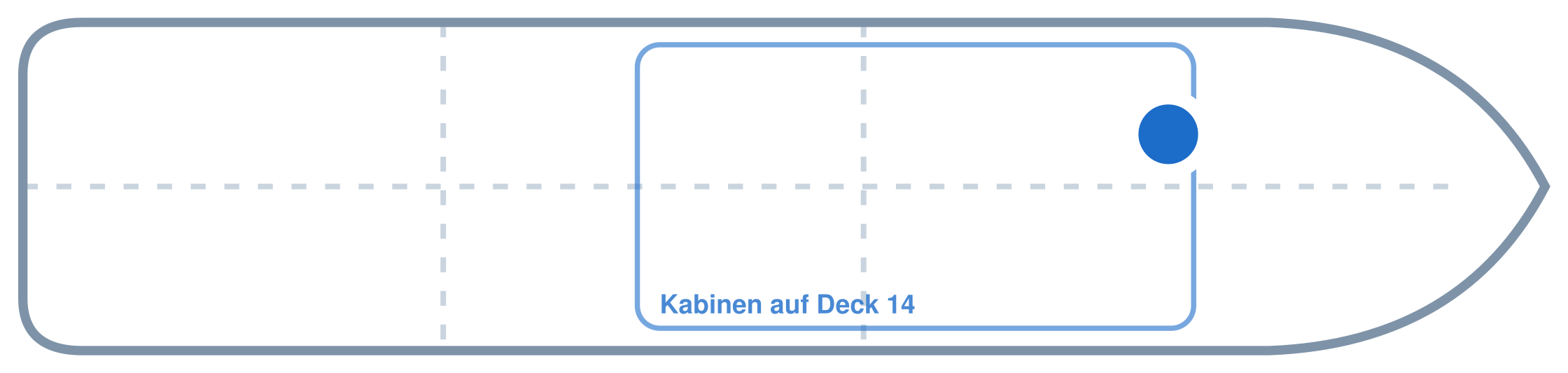 Lage der Kabine an Bord der AIDAperla: Vorne, Backbord