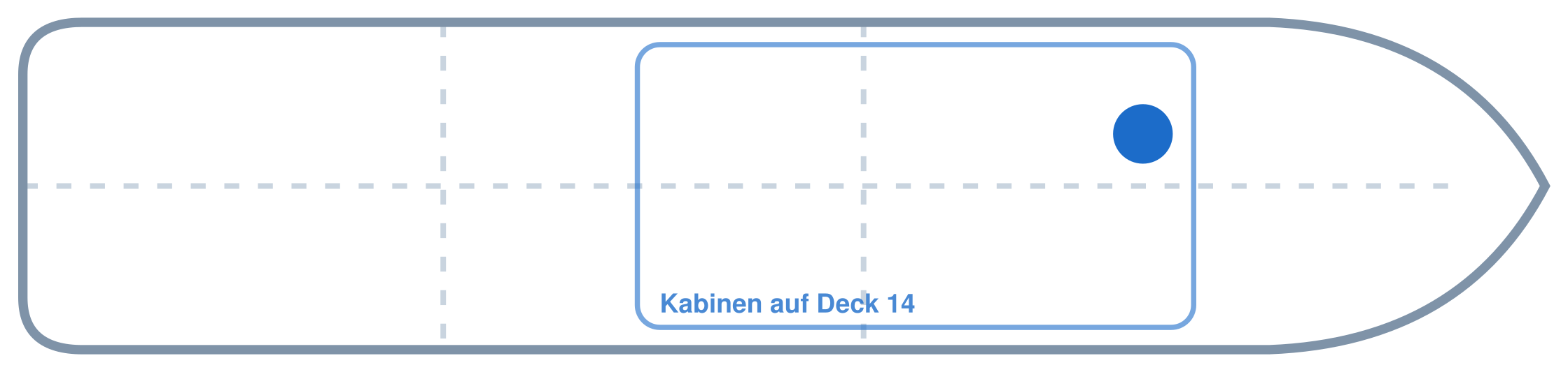 Lage der Kabine an Bord der AIDAperla: Vorne, Backbord