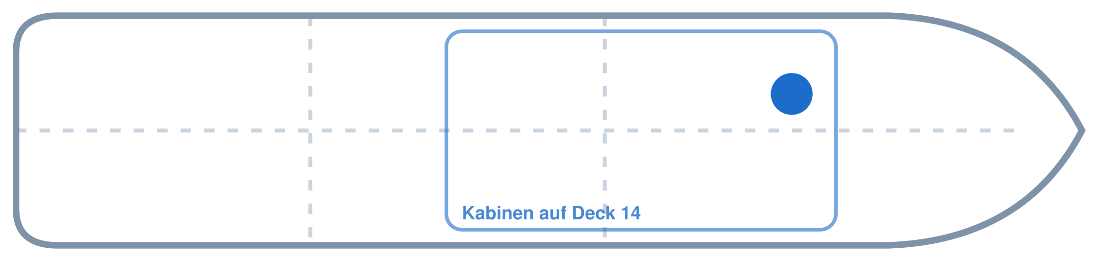 Lage der Kabine an Bord der AIDAperla: Vorne, Backbord