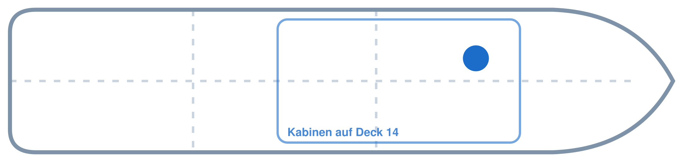 Lage der Kabine an Bord der AIDAperla: Vorne, Backbord