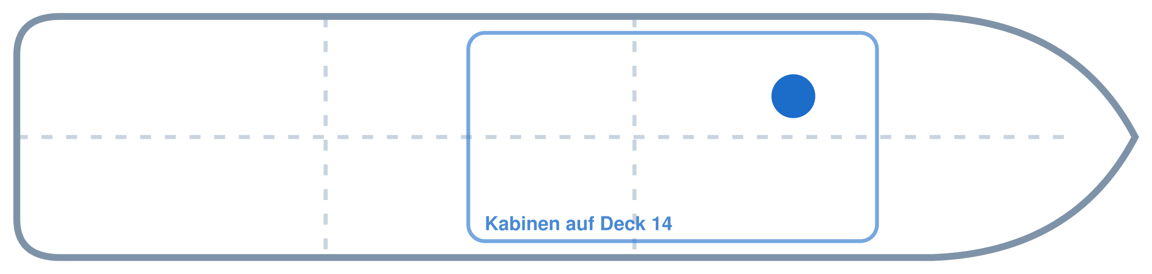 Lage der Kabine an Bord der AIDAperla: Vorne, Backbord