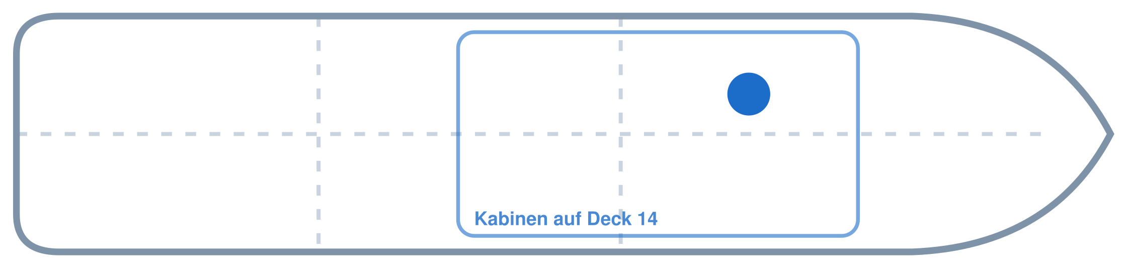 Lage der Kabine an Bord der AIDAperla: Vorne, Backbord