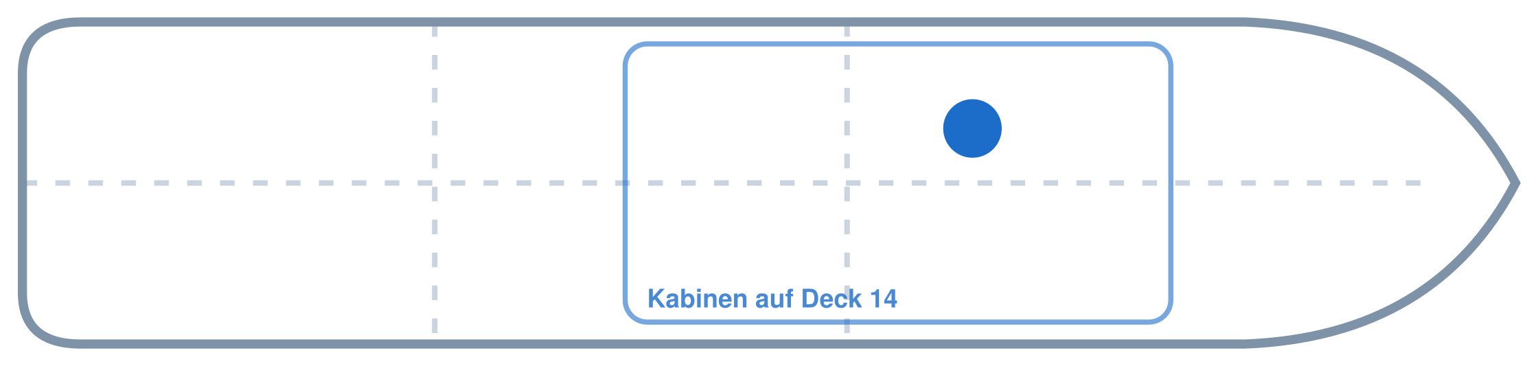 Lage der Kabine an Bord der AIDAperla: Mittschiffs, Backbord
