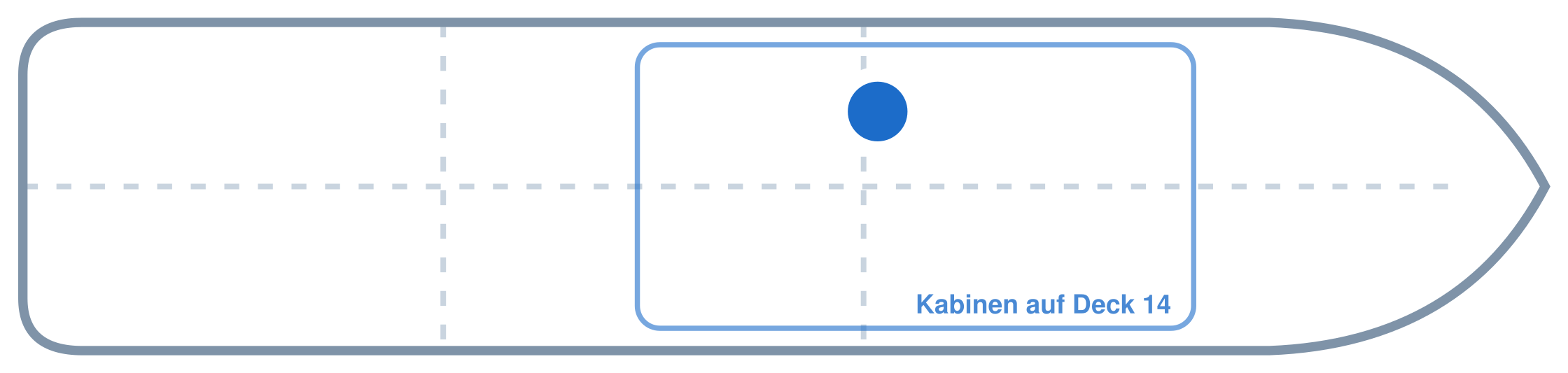 Lage der Kabine an Bord der AIDAperla: Mittschiffs, Backbord