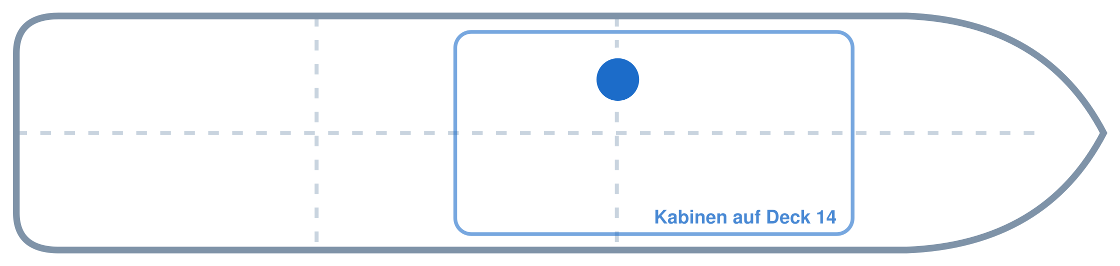 Lage der Kabine an Bord der AIDAperla: Mittschiffs, Backbord