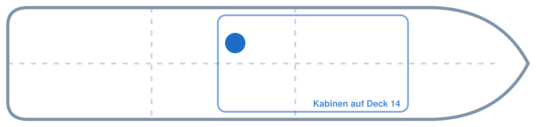 Lage der Kabine an Bord der AIDAperla: Mittschiffs, Backbord
