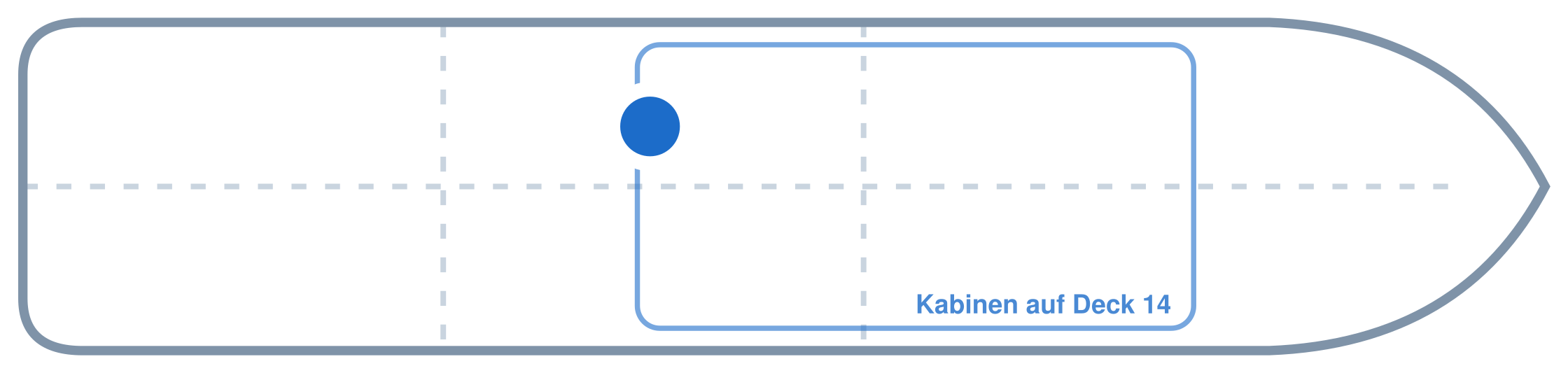 Lage der Kabine an Bord der AIDAperla: Mittschiffs, Backbord