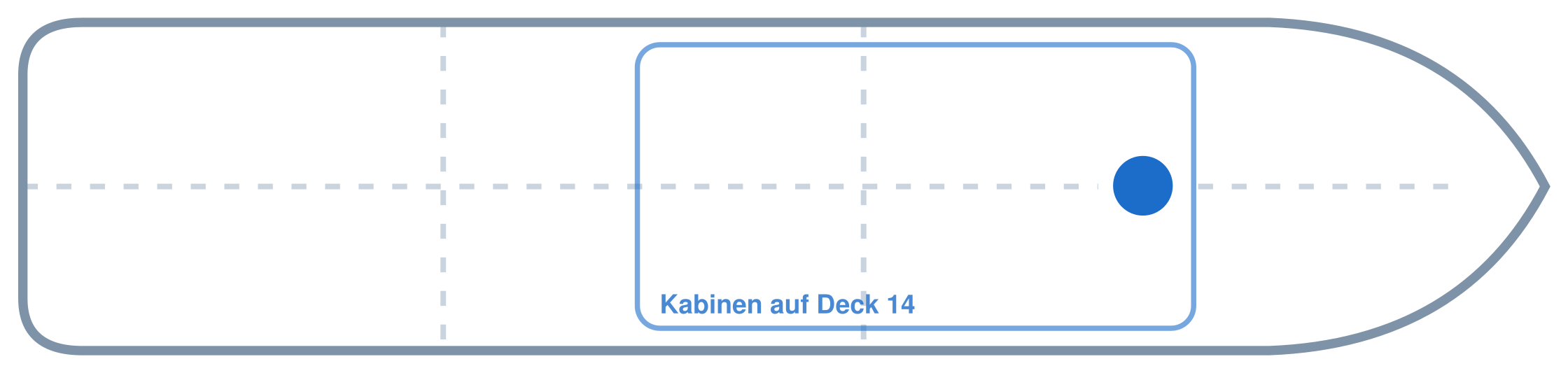 Lage der Kabine an Bord der AIDAperla: Vorne, Backbord