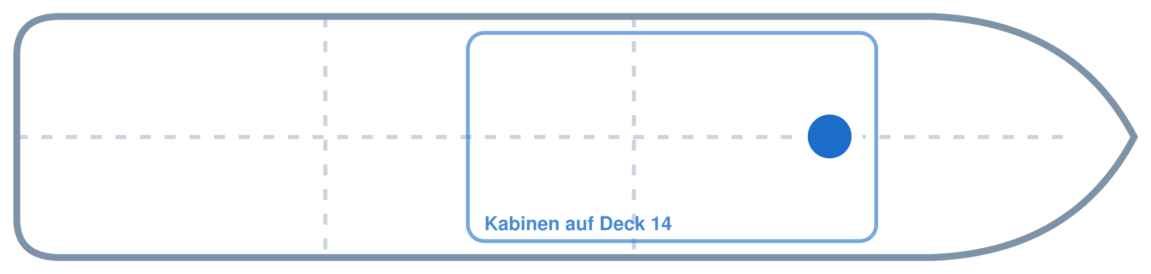 Lage der Kabine an Bord der AIDAperla: Vorne, Backbord