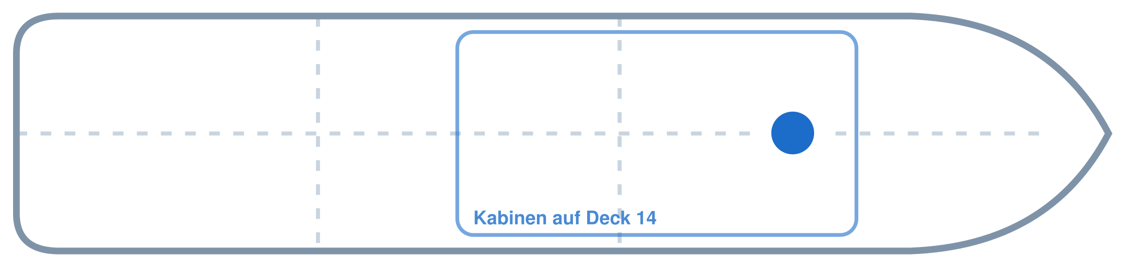 Lage der Kabine an Bord der AIDAperla: Vorne, Backbord