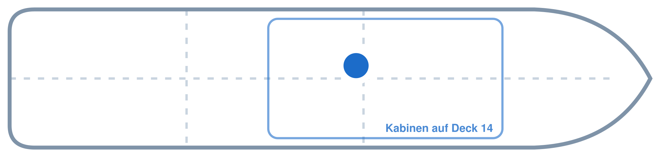 Lage der Kabine an Bord der AIDAperla: Mittschiffs, Backbord