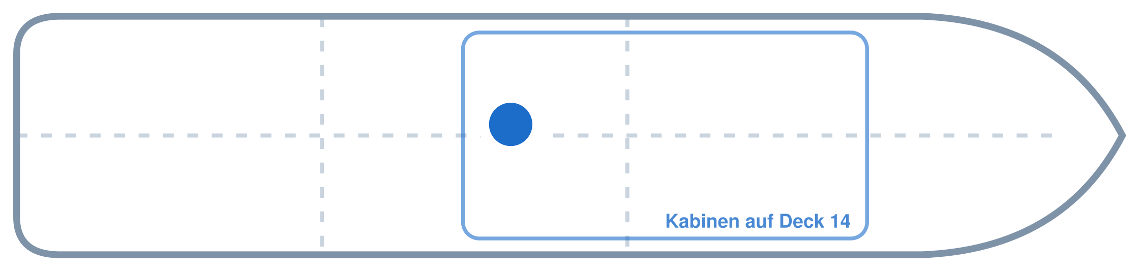 Lage der Kabine an Bord der AIDAperla: Mittschiffs, Backbord