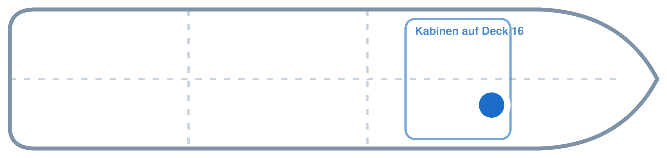 Lage der Kabine an Bord der AIDAperla: Vorne, Steuerbord
