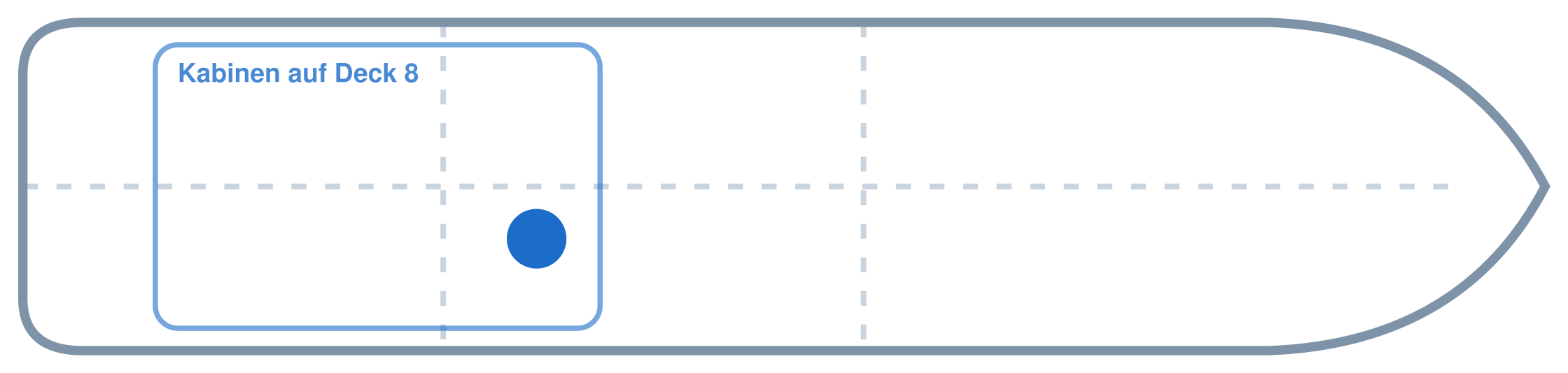 Lage der Kabine an Bord der AIDAperla: Hinten, Steuerbord