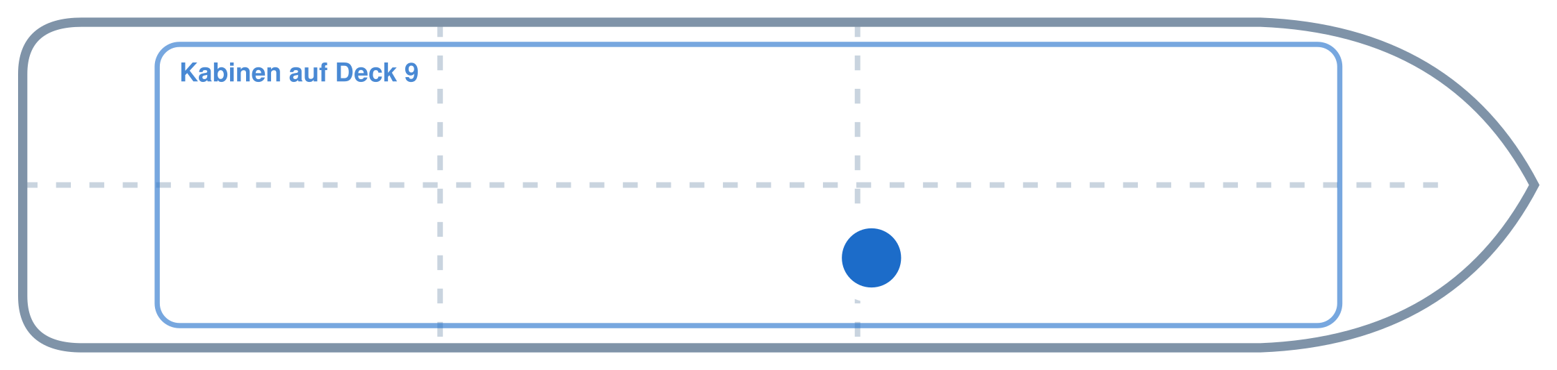 Lage der Kabine an Bord der AIDAperla: Mittschiffs, Steuerbord