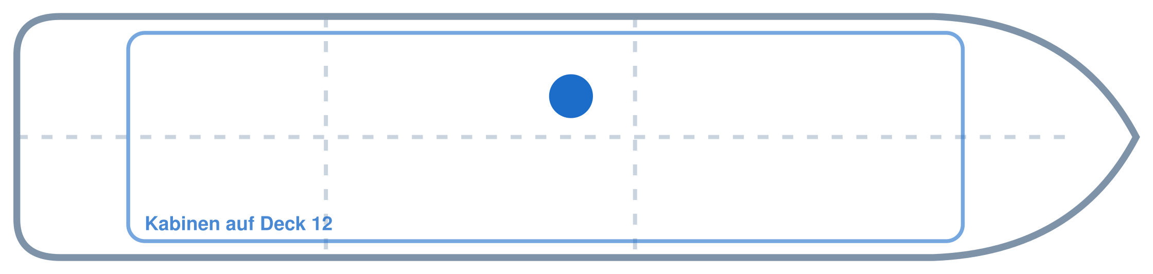 Lage der Kabine an Bord der AIDAprima: Mittschiffs, Backbord