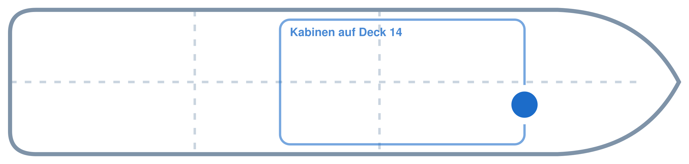 Lage der Kabine an Bord der AIDAprima: Vorne, Steuerbord