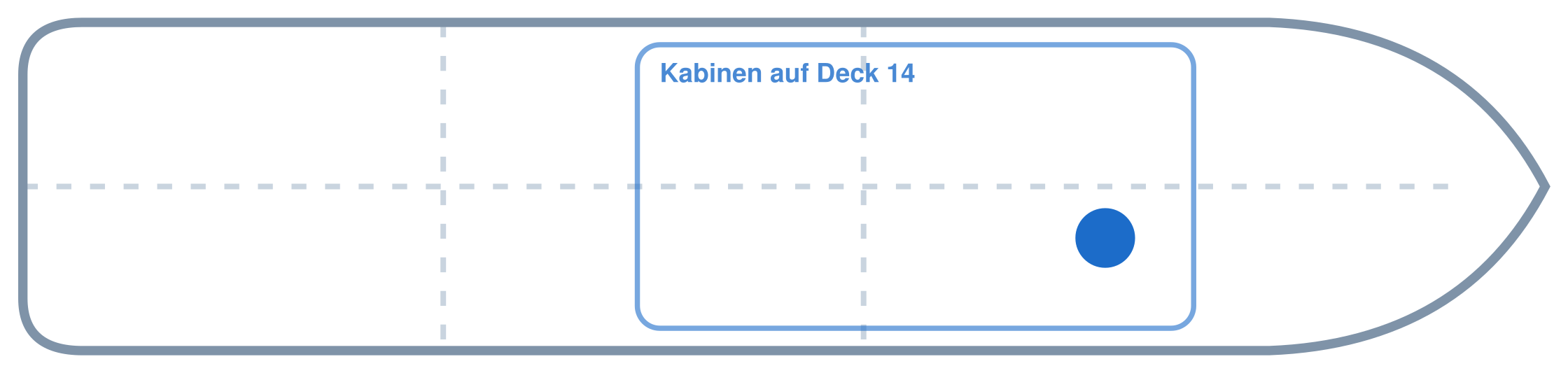 Lage der Kabine an Bord der AIDAprima: Vorne, Steuerbord