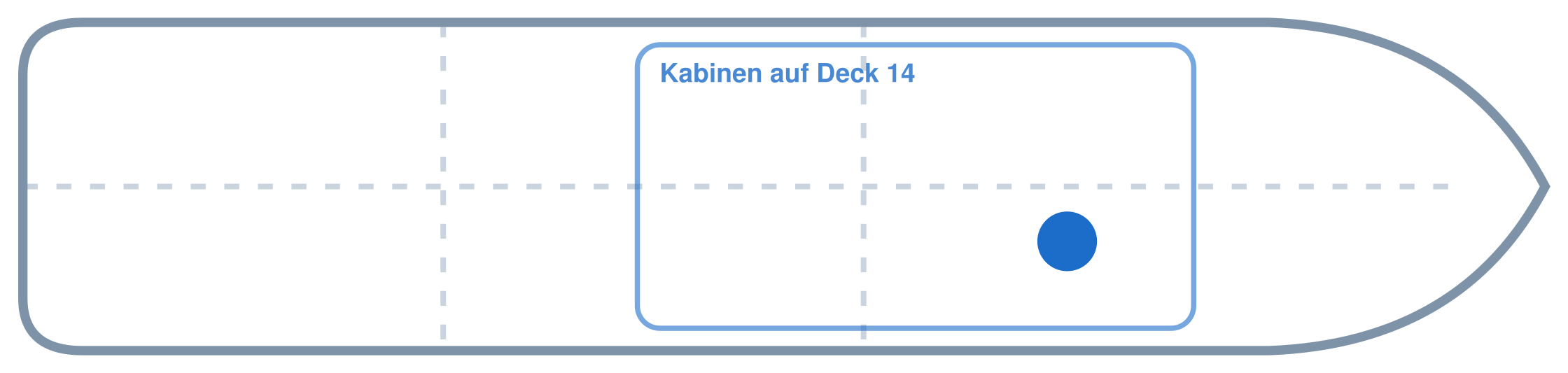 Lage der Kabine an Bord der AIDAprima: Vorne, Steuerbord