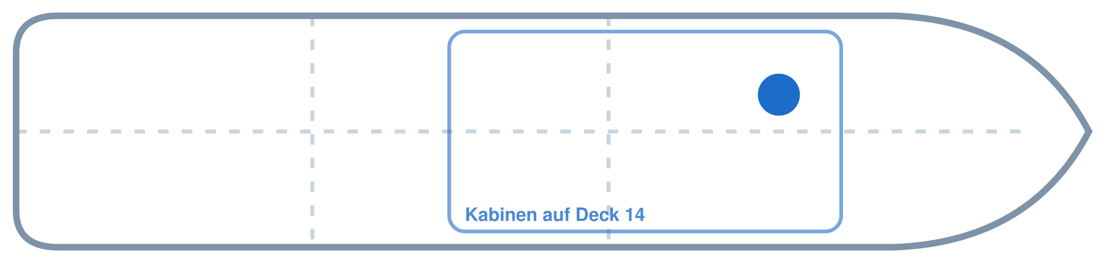 Lage der Kabine an Bord der AIDAprima: Vorne, Backbord