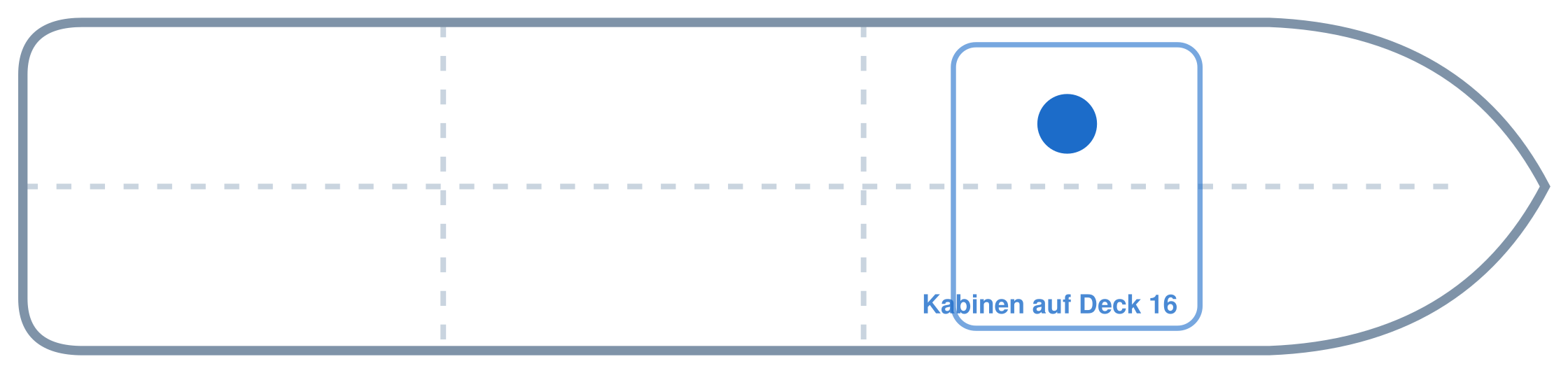 Lage der Kabine an Bord der AIDAprima: Vorne, Backbord