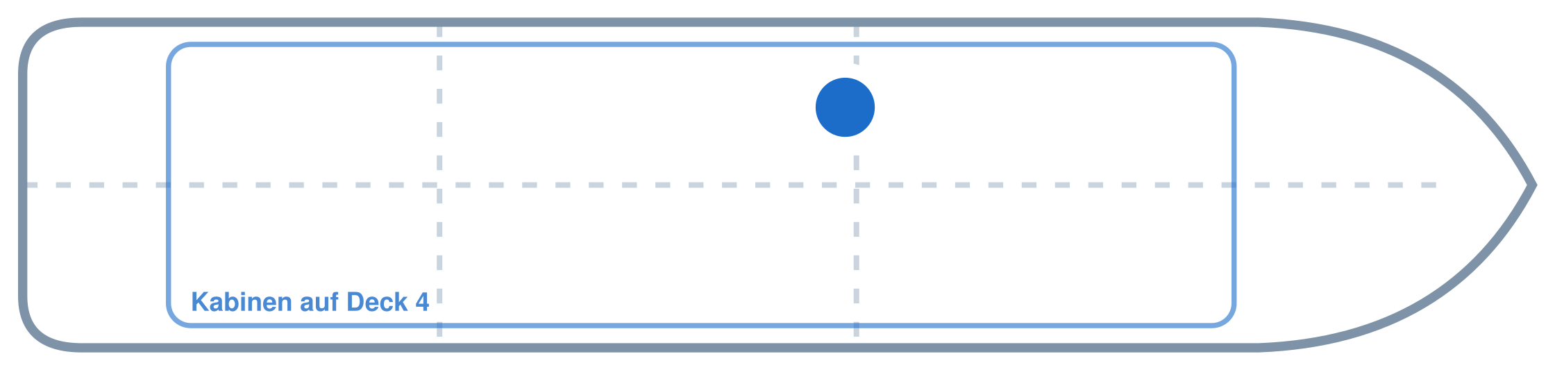 Lage der Kabine an Bord der AIDAprima: Mittschiffs, Backbord