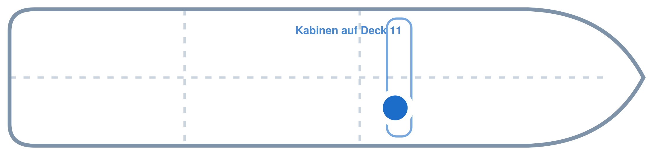 Lage der Kabine an Bord der AIDAsol: Mittschiffs, Steuerbord