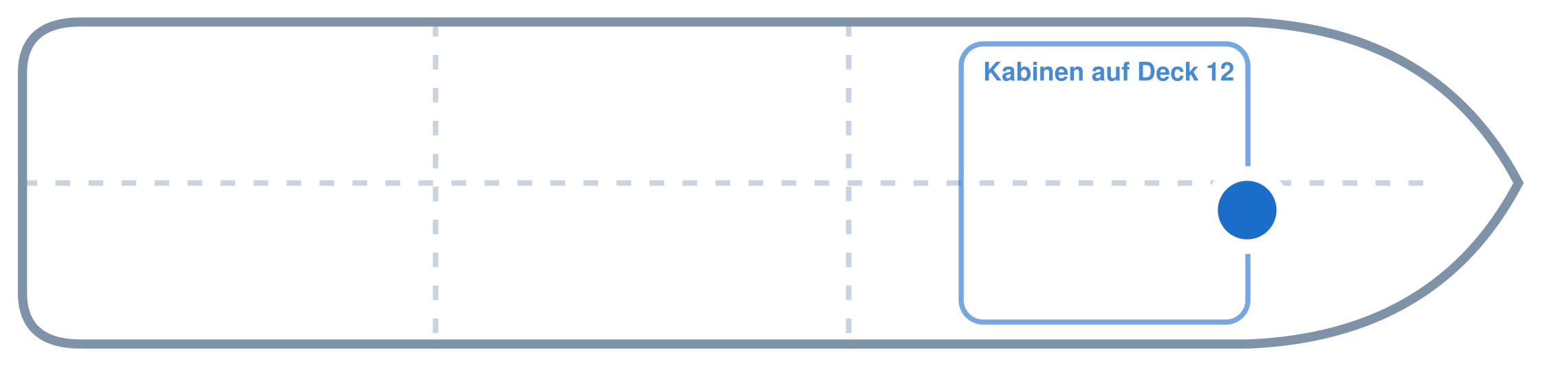 Lage der Kabine an Bord der AIDAsol: Vorne, Steuerbord