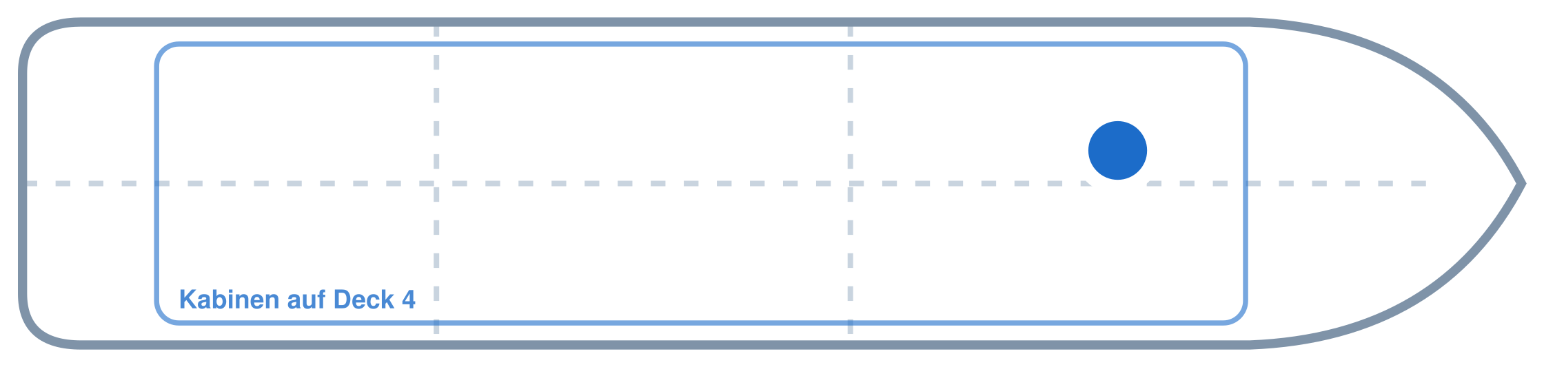Lage der Kabine an Bord der AIDAstella: Vorne, Backbord