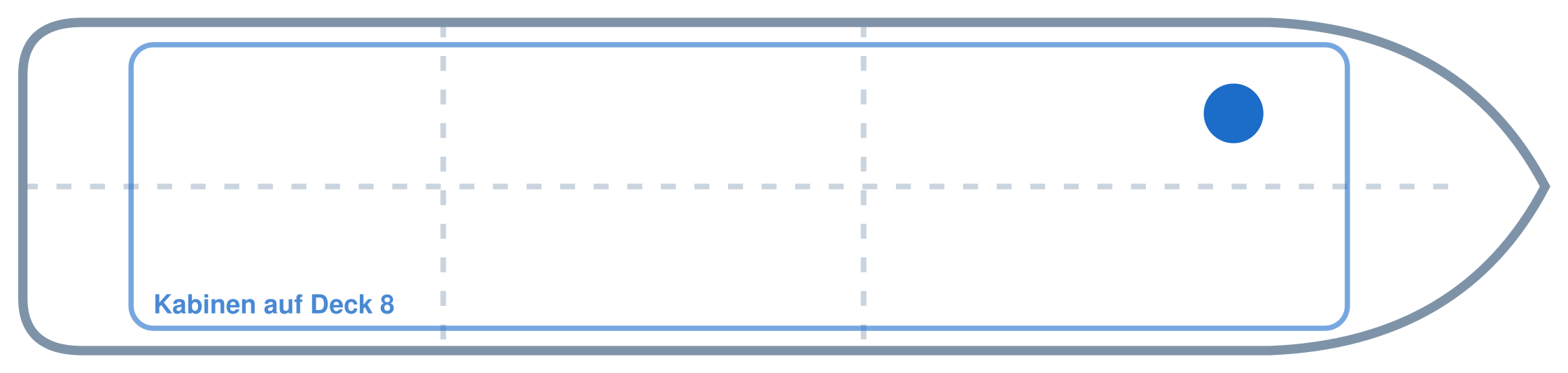 Lage der Kabine an Bord der AIDAstella: Vorne, Backbord