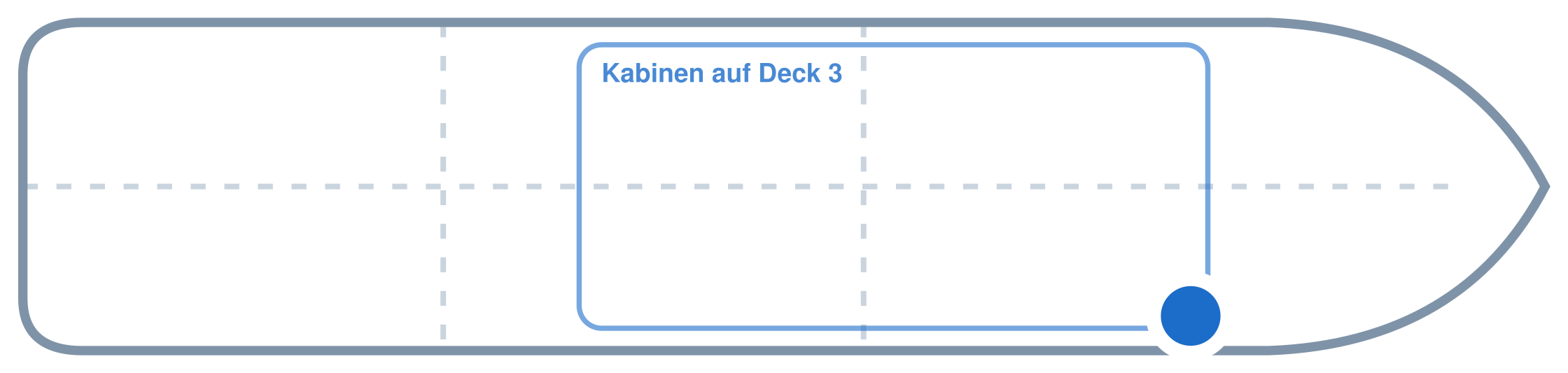 Lage der Kabine an Bord der Mein Schiff 1: Vorne, Steuerbord