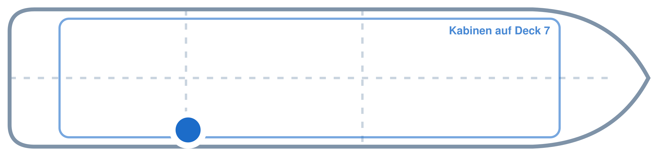 Lage der Kabine an Bord der Mein Schiff 1: Hinten, Steuerbord