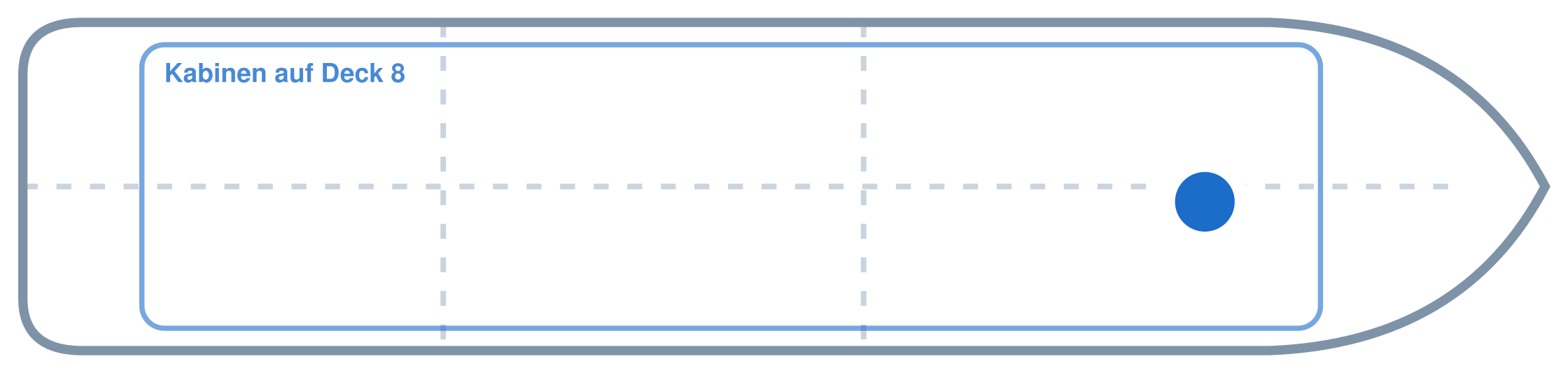 Lage der Kabine an Bord der Mein Schiff 1: Vorne, Steuerbord